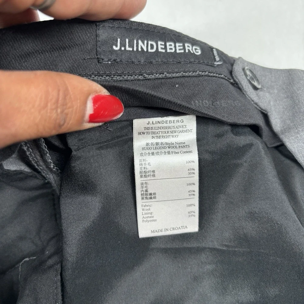 J.Lindeberg‎ Hugo Legend 100% Wool Dress Pants Mens 34x31 Charcoal Straight EUC
